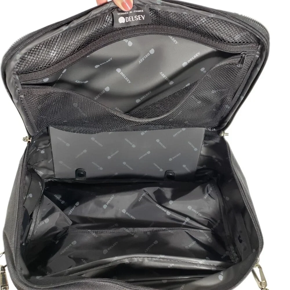 Delsey Black Unisex Laptop Briefcase Carry-On Durable Nylon Bag, Like New
